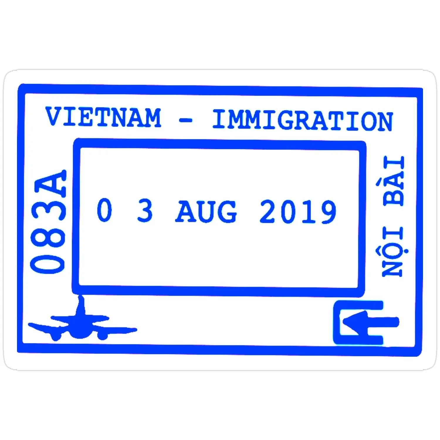 Наклейка с надписью Vietnam Immigration на документе